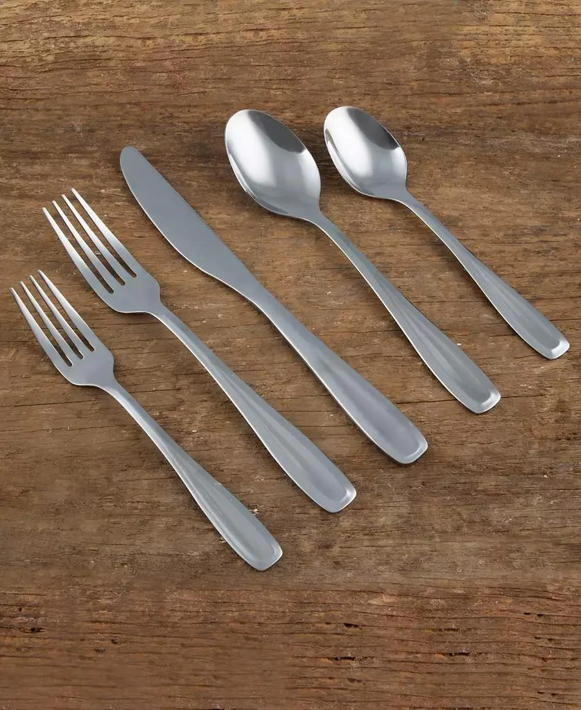 Cambridge Silversmiths Waylen Mirror 40-Piece Flatware with Rustic Buffet, Service for 8 3