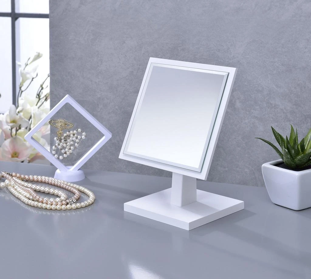 Hivvago White Rectangle Makeup Shaving Tabletop Mirror 5