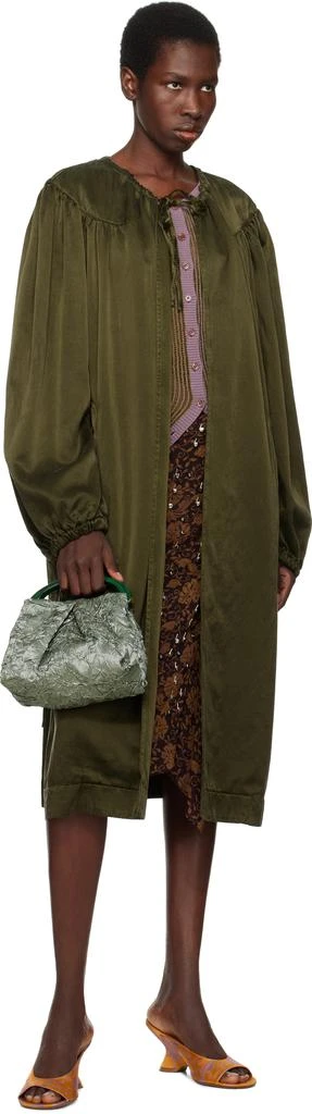 Dries Van Noten Green Small Folded Crushed Bag 4
