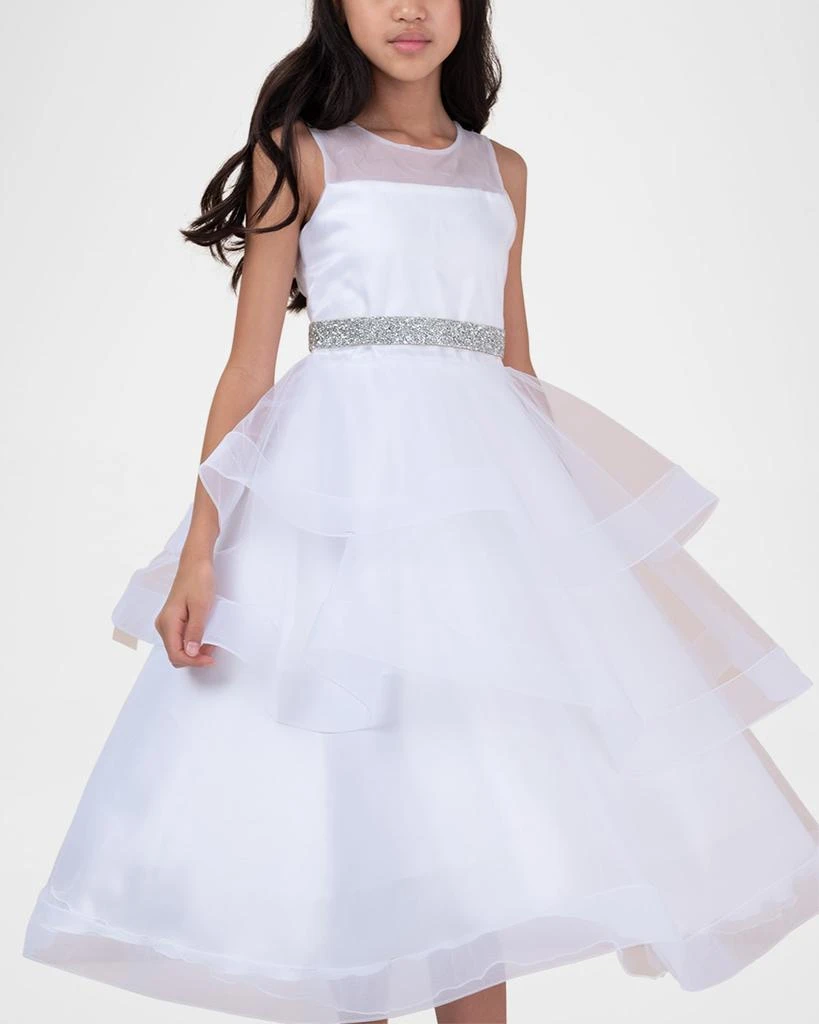 White Label by Zoe Girl's Ella Organza Tiered Dress, Size 4-16 4