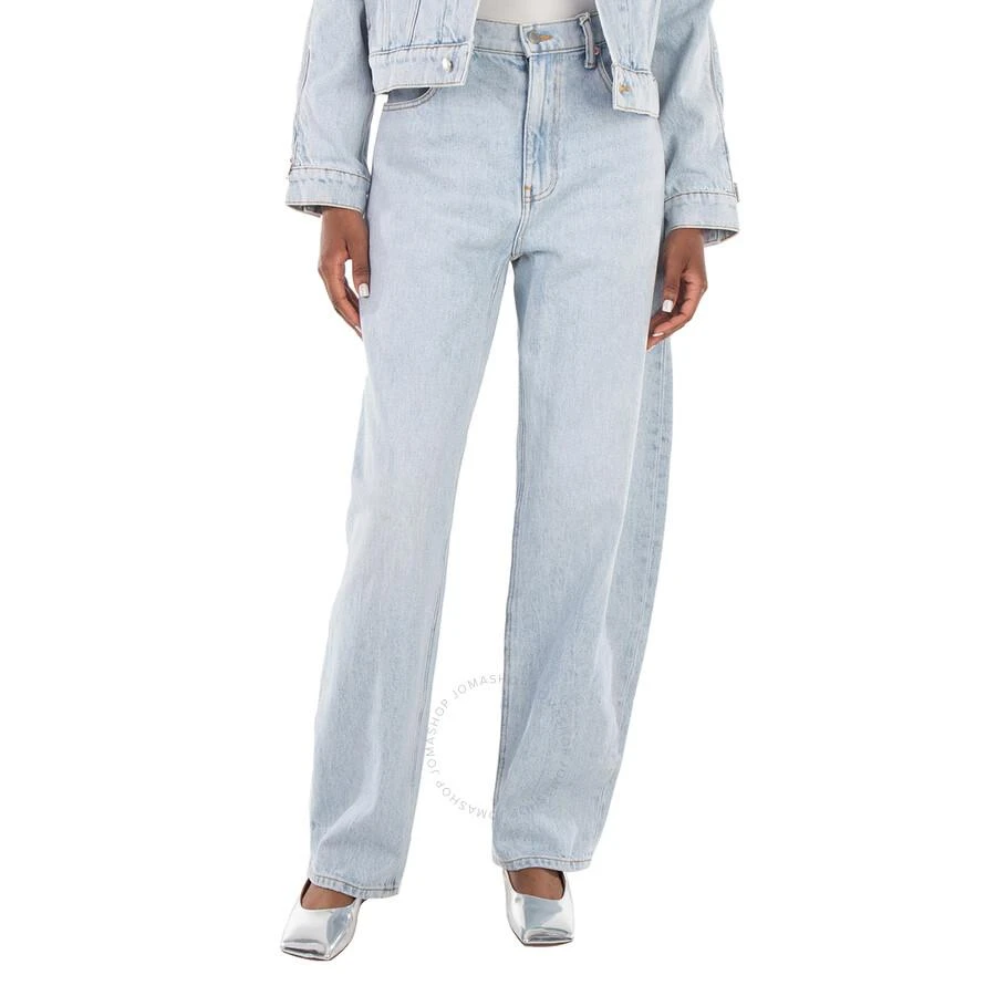 Alexander Wang Logo-Patch High-Rise Tapered Cotton Jeans 1