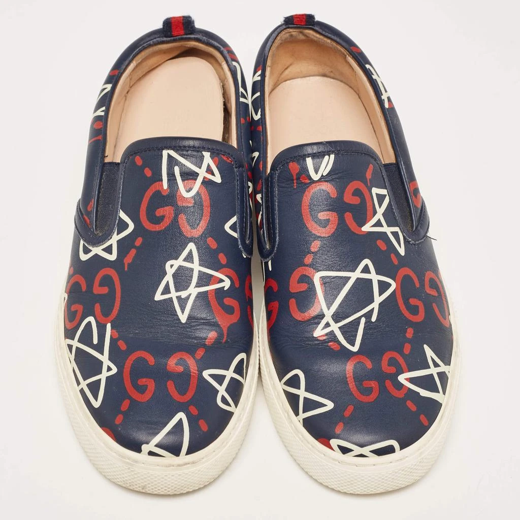 Gucci Gucci Navy Blue Leather Dublin Ghost Sneakers Size 41.5 3