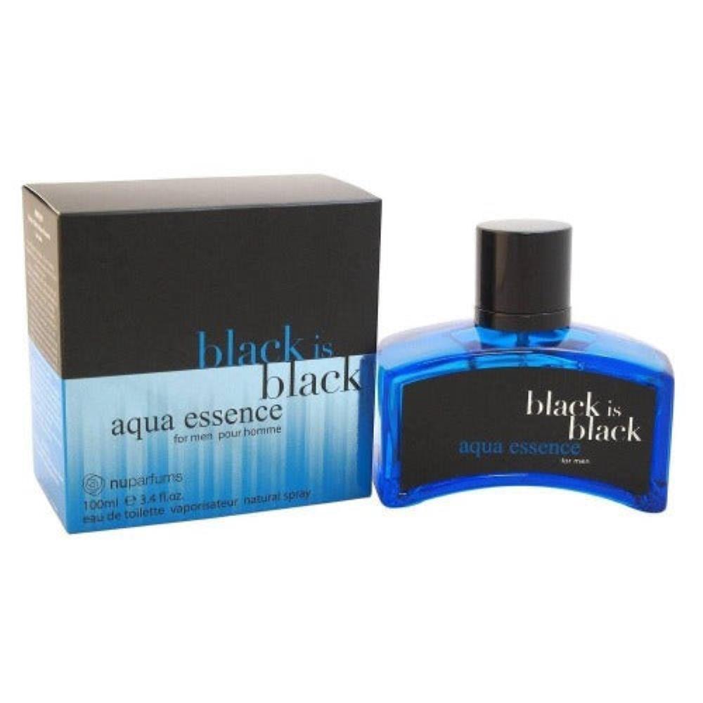 Nuparfums Black Is Black Aqua Essence Eau De Toilette Nu Parfums Men's Cologne 3.4 Oz