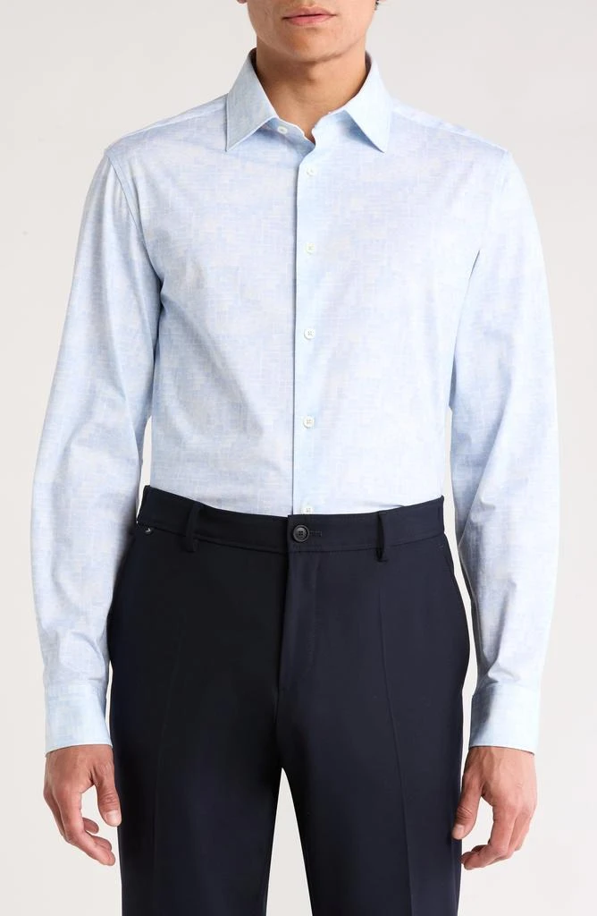 BUGATCHI James Long Sleeve Stretch Cotton Button-Up Shirt 1