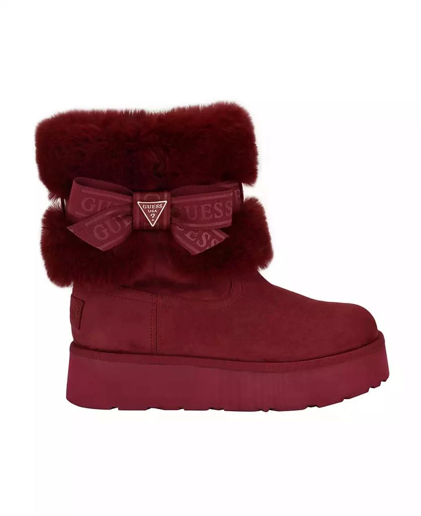 GUESS Women's Denla Cold Weather Faux Fur Cozy Booties 2