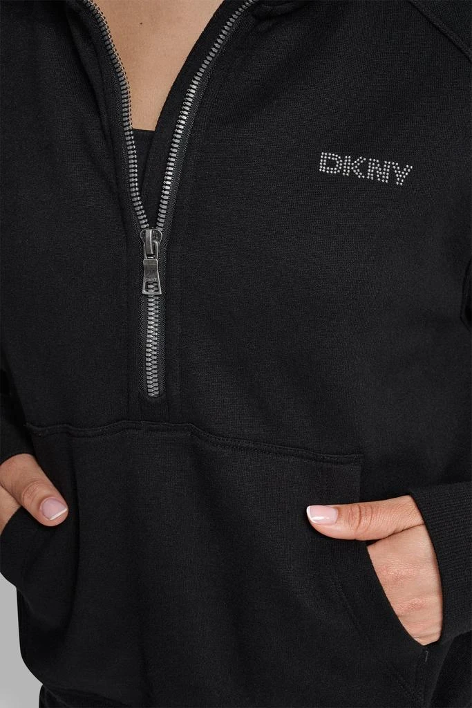 DKNY LOGO-EMBELLISHED HALF-ZIP SWEATSHIRT 4