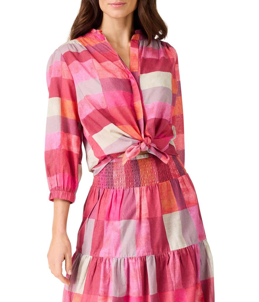 NIC+ZOE Sunset Plaid Cotton Girlfriend Shirt