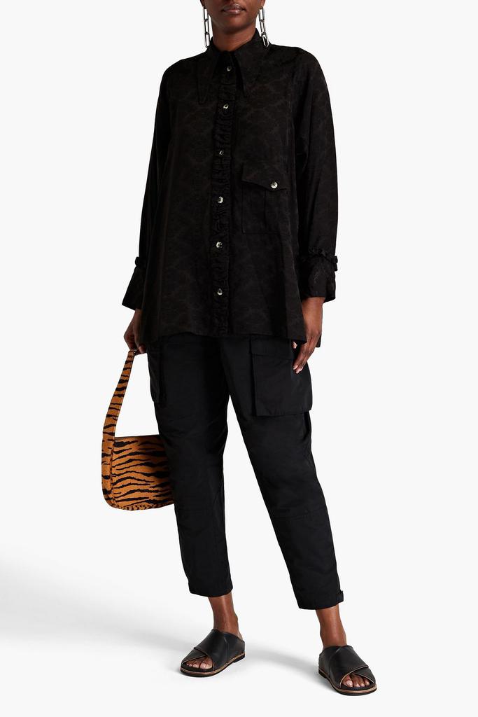 Ganni Floral-jacquard shirt