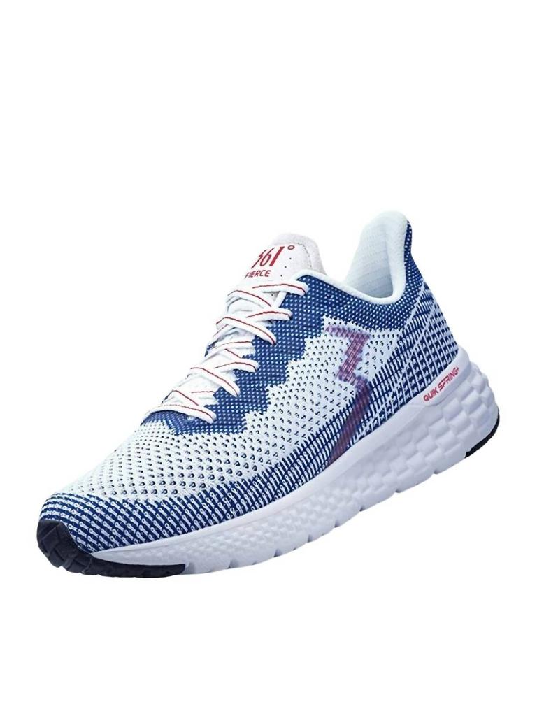 361 Degrees Men's Fierce Running Shoes - Medium Width In White/nautical Blue