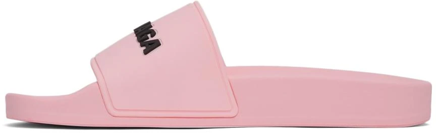 Balenciaga Pink Logo Pool Slides 3