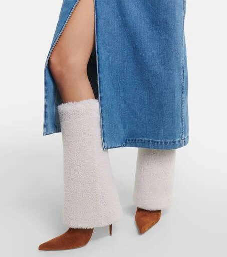 Magda Butrym Shearling and suede knee-high boots 4