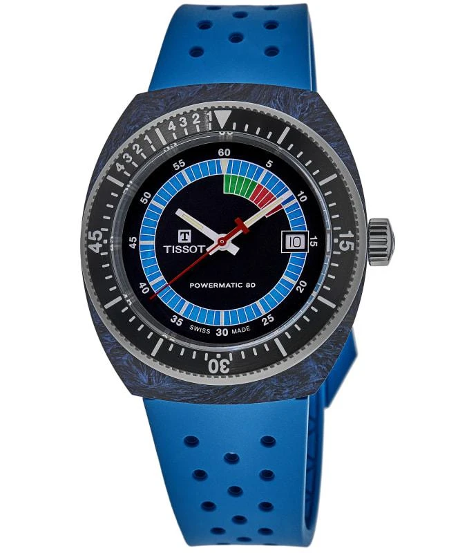 Tissot Tissot Sideral S Powermatic 80 Blue Rubber Strap Men's Watch T145.407.97.057.01 1