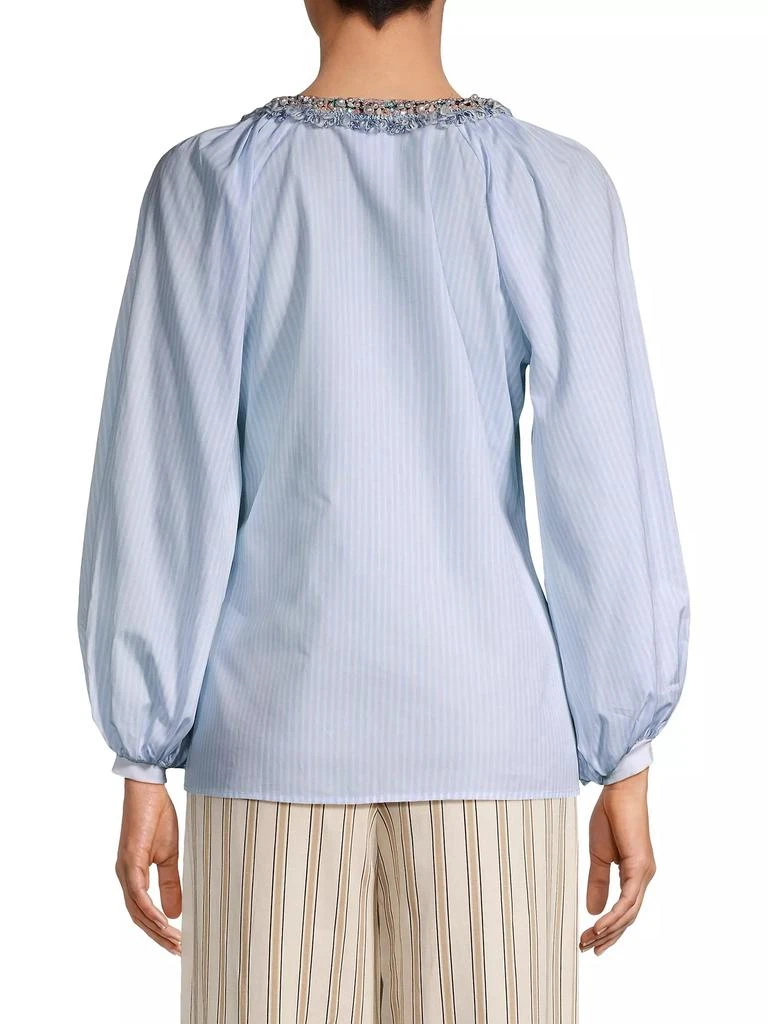 Anne Fontaine Aix Striped Embellished Blouse 5
