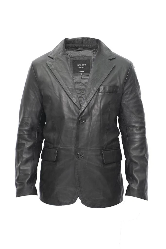 Infinity Leather Men's 2 Button Leather Blazer Jacket-Hamilton 2