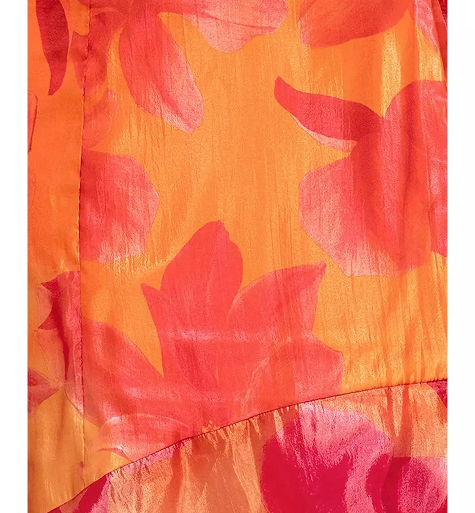 XSCAPE Plus Size Floral-Print Chiffon High-Low Dress 5
