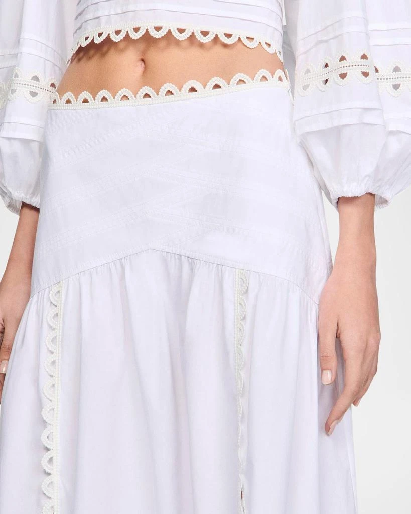 Sandro Chica Embroidered Cotton Midi Skirt 5