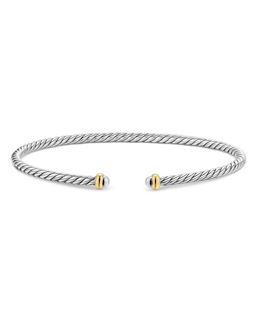 David Yurman Micro Cable Flex® Bracelet in Sterling Silver with 14K Yellow Gold, 2.6mm 3