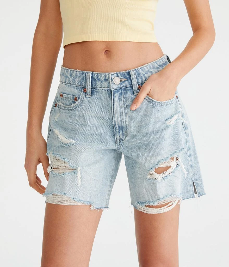 Aeropostale Low-Rise Baggy Denim Shorts 6" 1