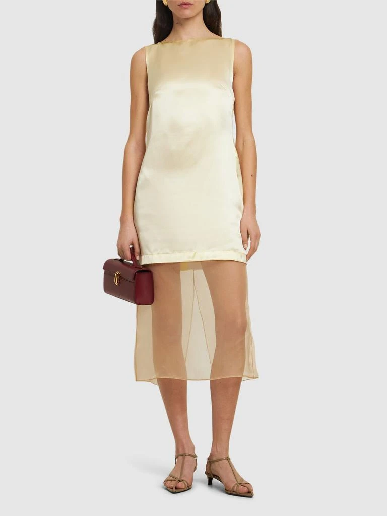 Esse Studios Rio Cowl Satin & Organza Plunge Dress 1