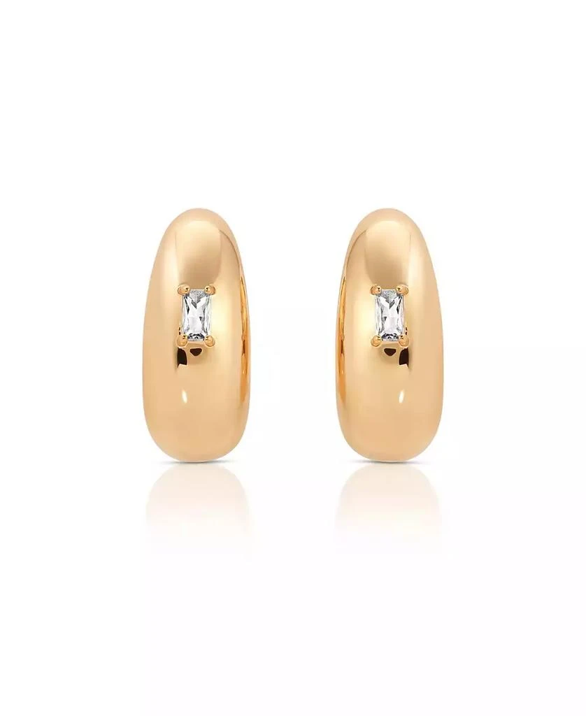 Ettika Jewelry Oval Dome Baguette Hoop Earrings 3
