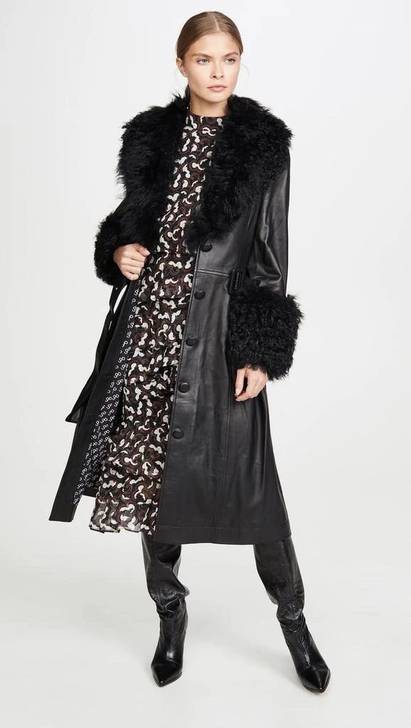 Saks Potts Foxy Shearling Trench Coat 4
