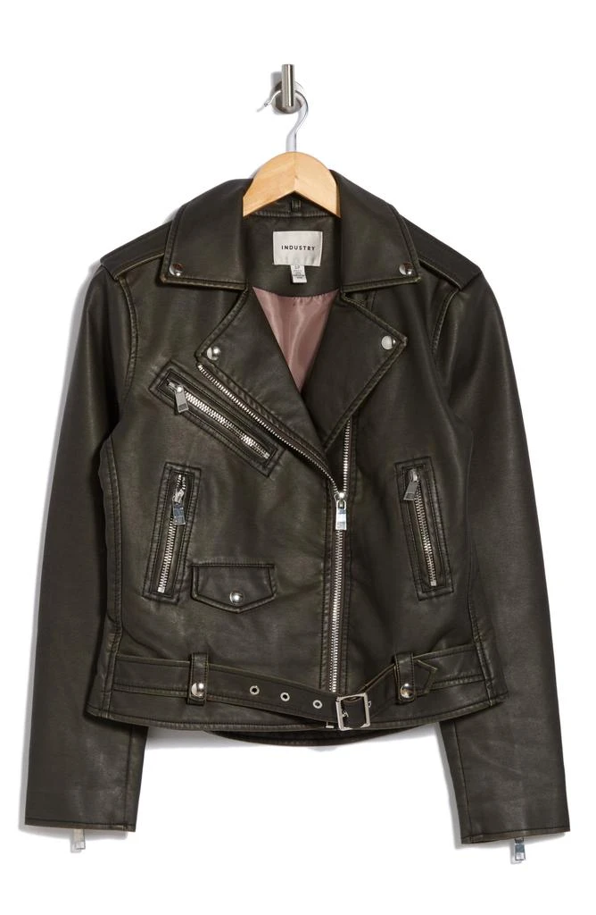 INDUSTRY REPUBLIC CLOTHING Faux Leather Moto Jacket 3