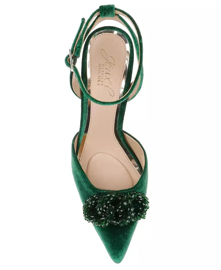 Badgley Mischka Women's Tailynn Ornamented Ankle Strap Pumps 8