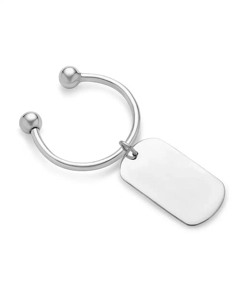 Bling Jewelry Dog Tag ID Keychain Horseshoe Key Ring Secure Ball-Screw Tip .925 Sterling Silver