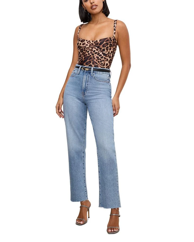 Good American Good Boy Straight Cropped Jeans in I766 7