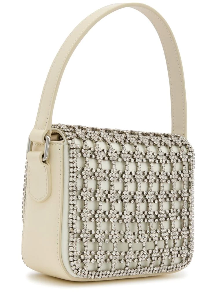 Self Portrait Micro crystal-embellished satin and leather top handle bag 2