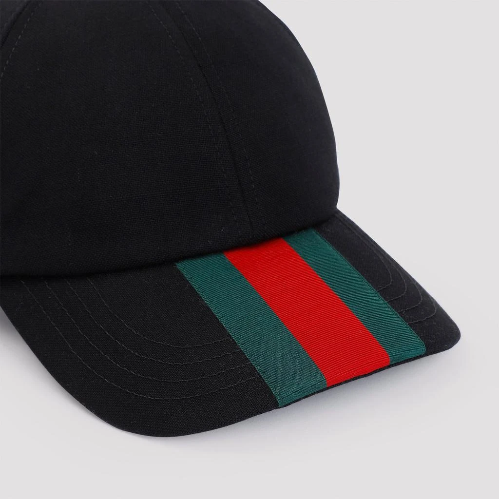 Gucci Black New Winter Web Wool Hat 3