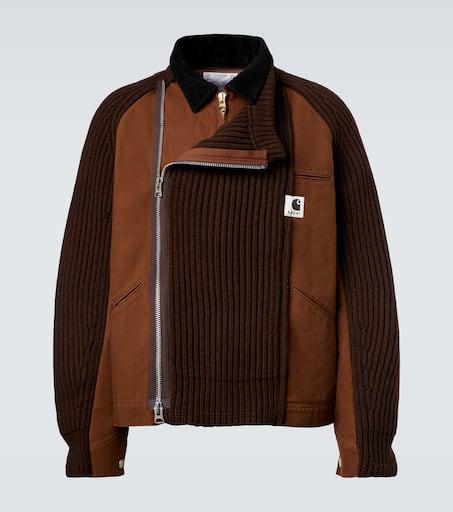 Sacai Sacai Gonz Wool Melton X Leather Blouson - Jackets - Compare