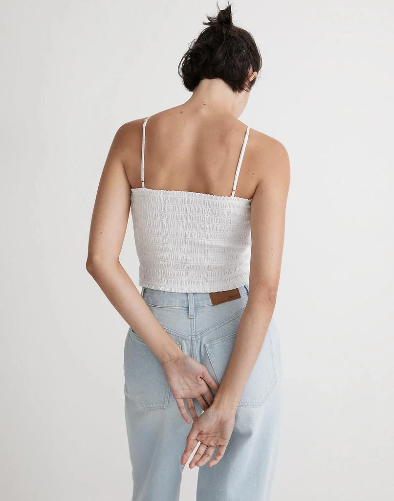 Madewell Poplin Smocked Halter Crop Top 3