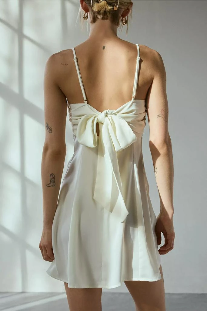 Urban Outfitters UO Bella Bow-Back Satin Mini Dress 2
