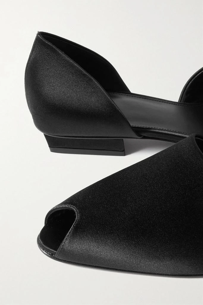 Totême The Peep-Toe satin point-toe flats 4