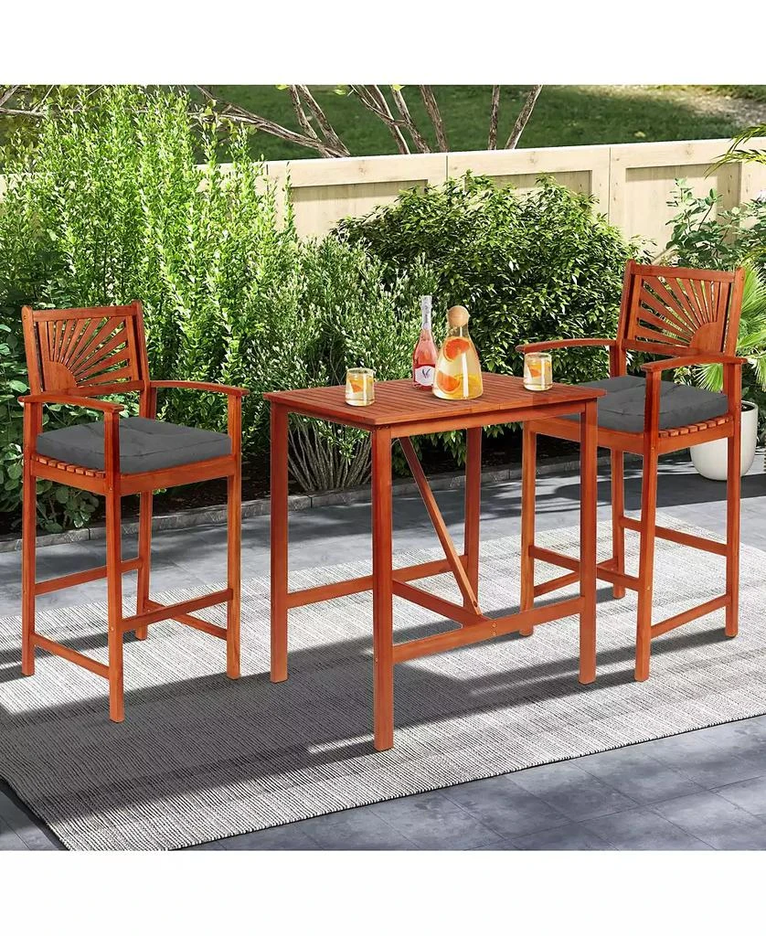 SUGIFT 4 Pack 17.5 x 17 Inch U-Shaped Chair Pads with Polyester Cover-Grey 5