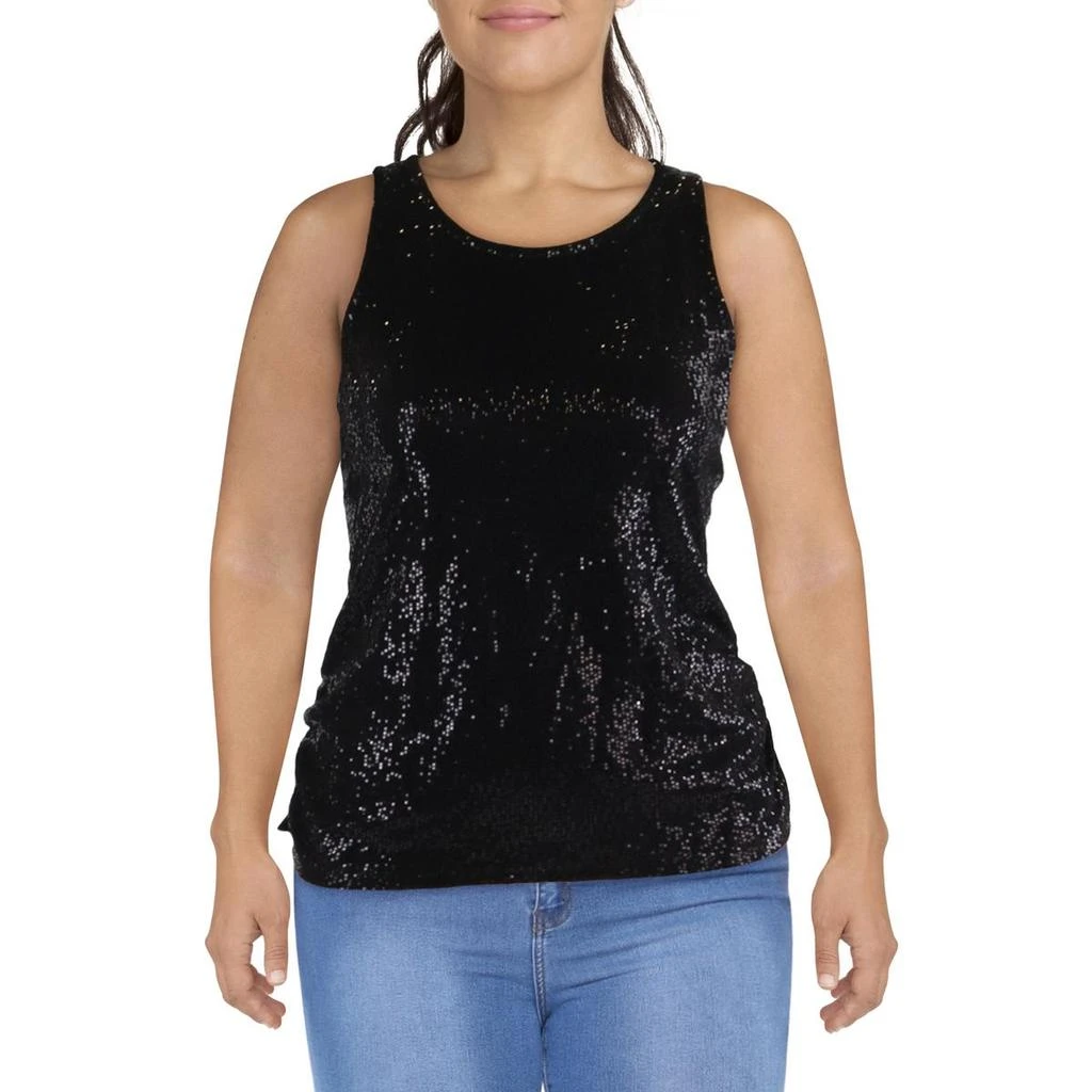 Coin 1804 Plus Womens U Neck Sequined Tank Top 1