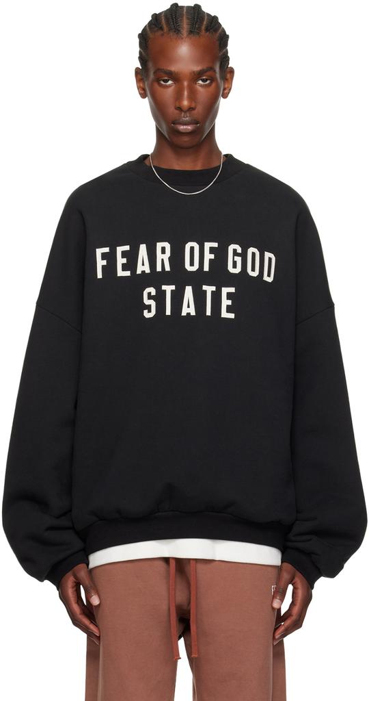 Essentials Black Crewneck Sweatshirt