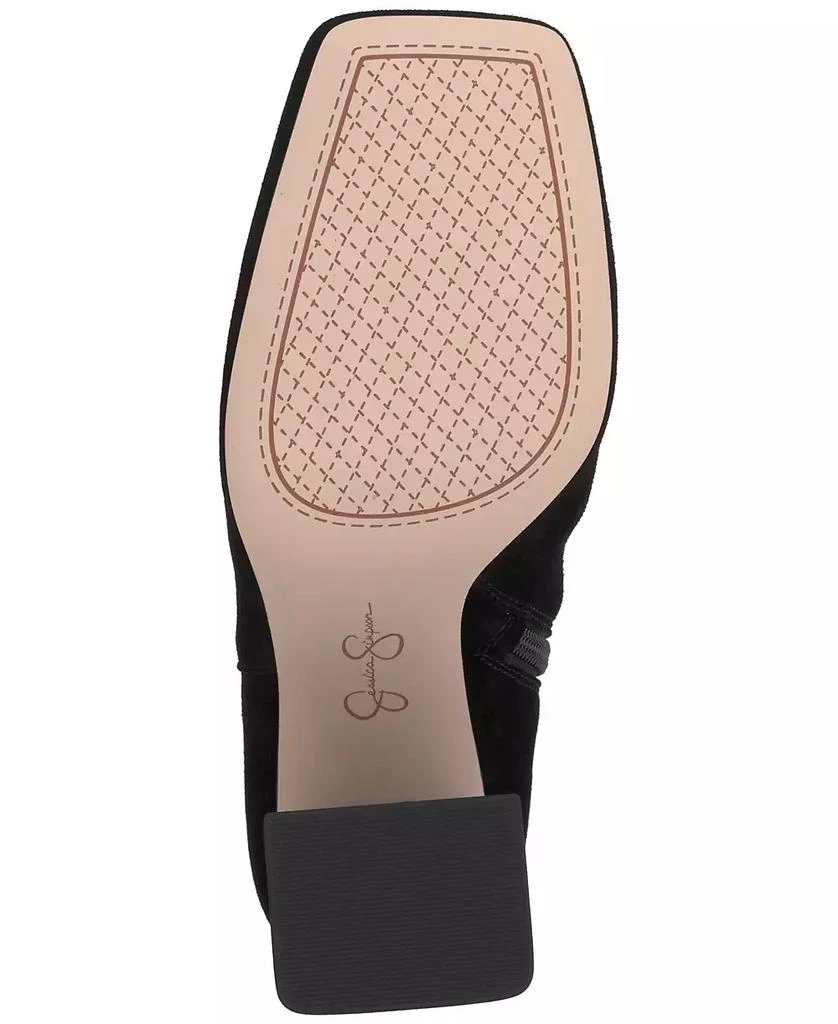 Jessica Simpson Women's Luminna Embellished Buckle Block-Heel Booties 5