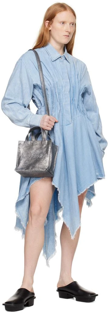 Marques Almeida Blue Pleated Denim Midi Dress 4