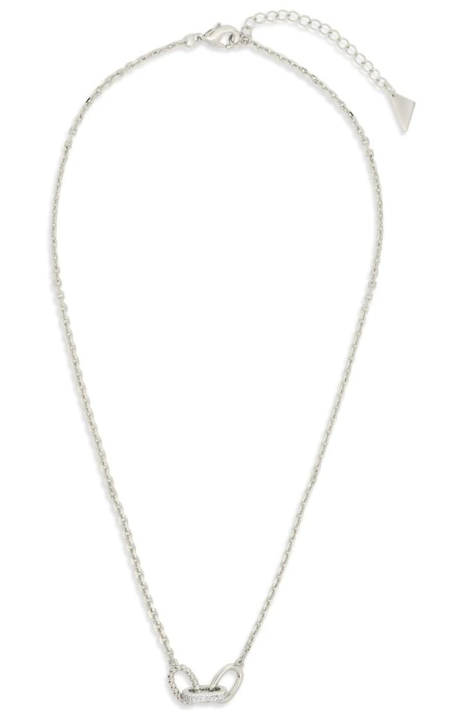 Sterling Forever Journi Pavé Cubic Zirconia Link Pendant Necklace 1