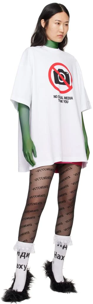 Vetements White 'No Social Media' T-Shirt 4