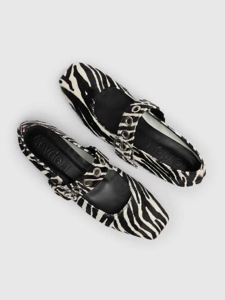AEYDE 10mm Uma Zebra Print Ballerina Flats 2