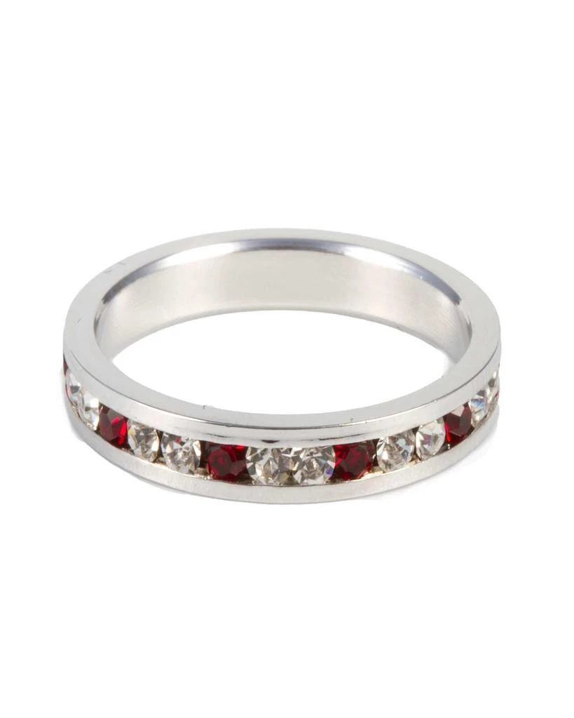 Traditions Jewelry Company Sterling Silver Alternating Crystal Eternity Ring