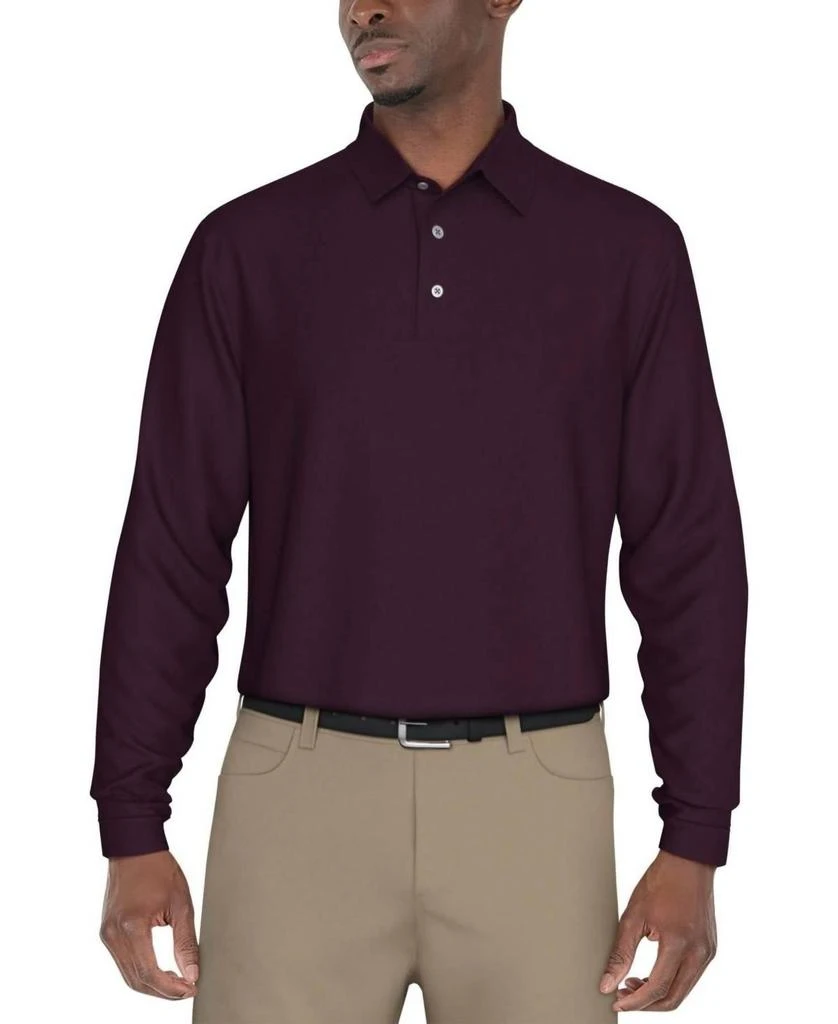PGA TOUR Pga Tour - Men's Long Sleeve Jacquard Polo Shirt