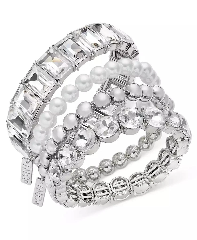 INC International 4-Pc. Set Bead, Crystal 
Imitation Pearl Stretch Bracelets, Created for Macy
s