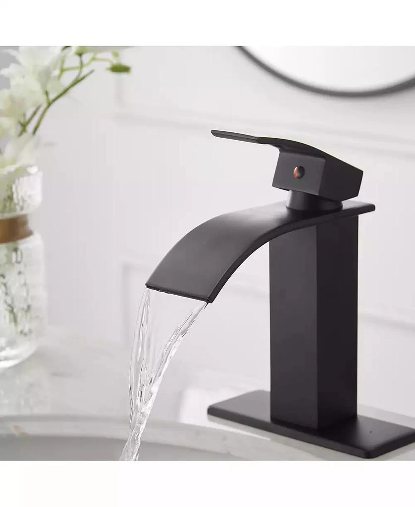 Greenspring Waterfall Single Hole Single-Handle Low-Arc Bathroom Faucet 5