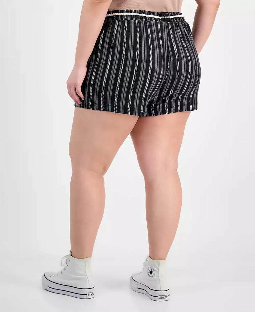 Derek Heart Trendy Plus Size Striped Rope-Belt Shorts 4