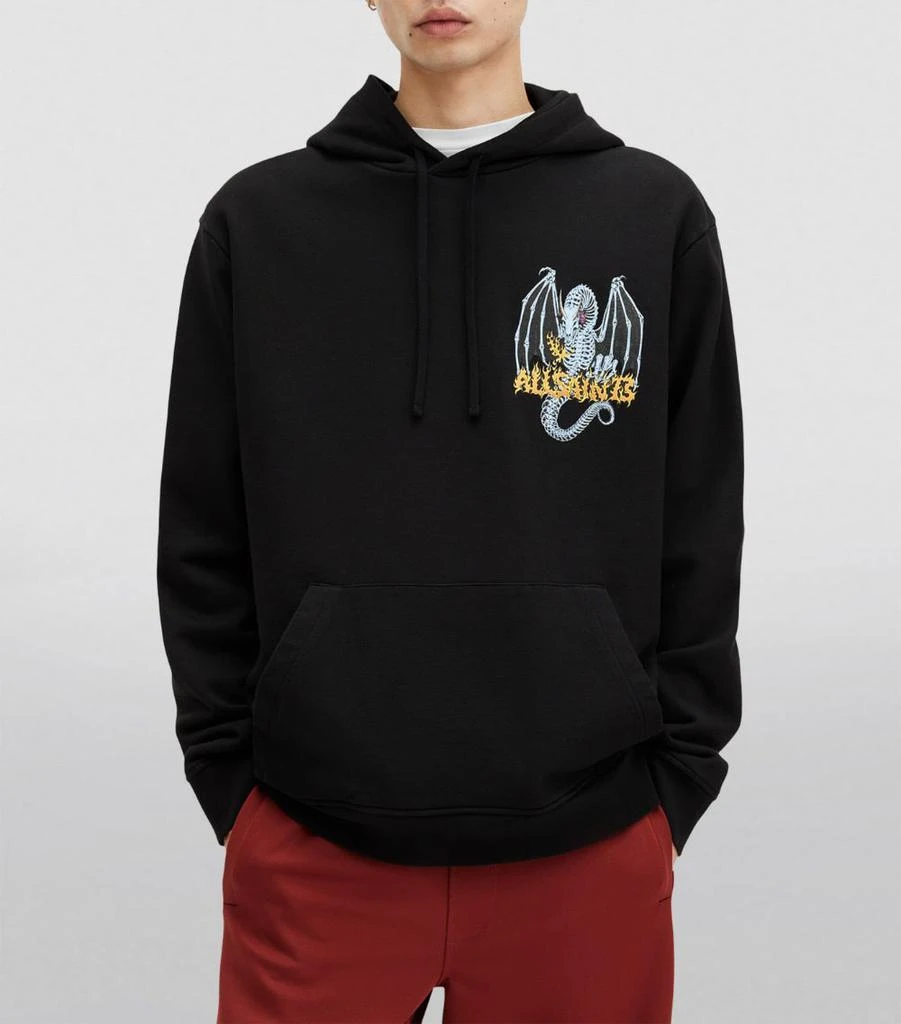ALL SAINTS Cotton Dragon Skull Hoodie 3