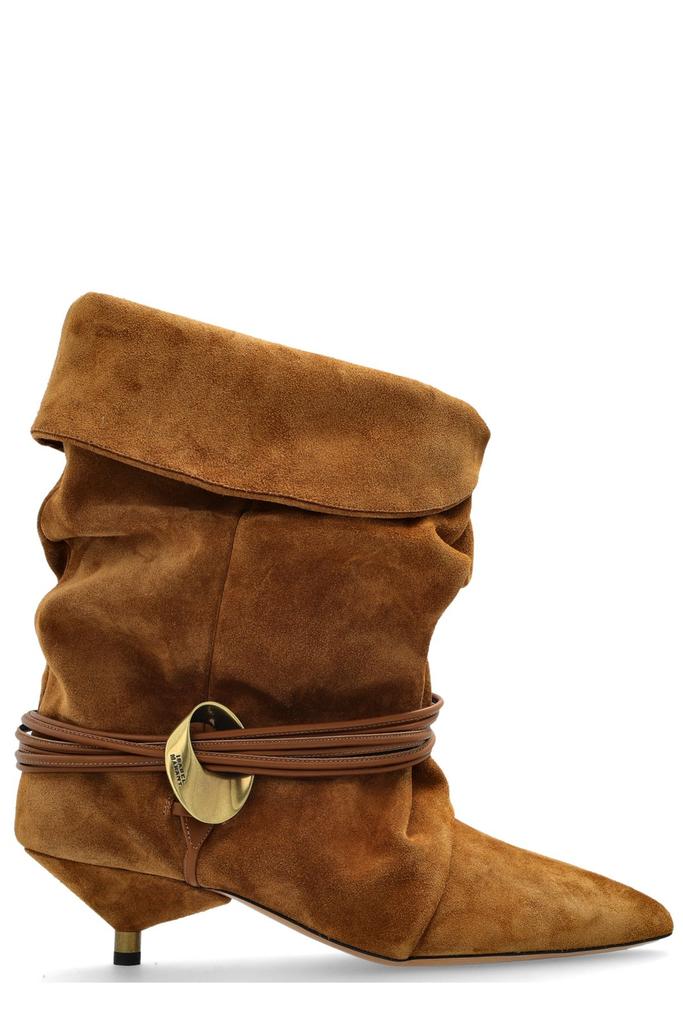 ブーツその他 Isabel Marant Brown leather Heiko ankle boots ISABEL MARANT Heiko buckled leather boots | NET-A-PORTER
